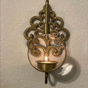 Vintage Ornate Gold Wall Sconce